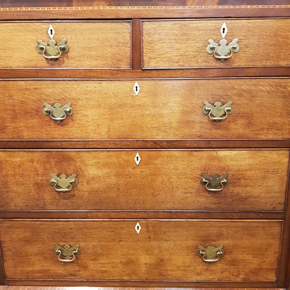 ANTIQUE LATE 18TH CENTURY OAK & MAHOGANY CHEST OF DRAWERS C1780 View III
