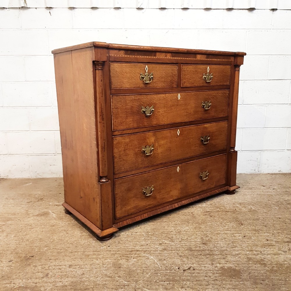 ANTIQUE LATE 18TH CENTURY OAK & MAHOGANY CHEST OF DRAWERS C1780 View IV