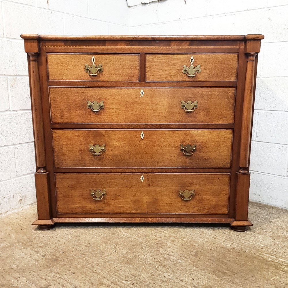 ANTIQUE LATE 18TH CENTURY OAK & MAHOGANY CHEST OF DRAWERS C1780 View V