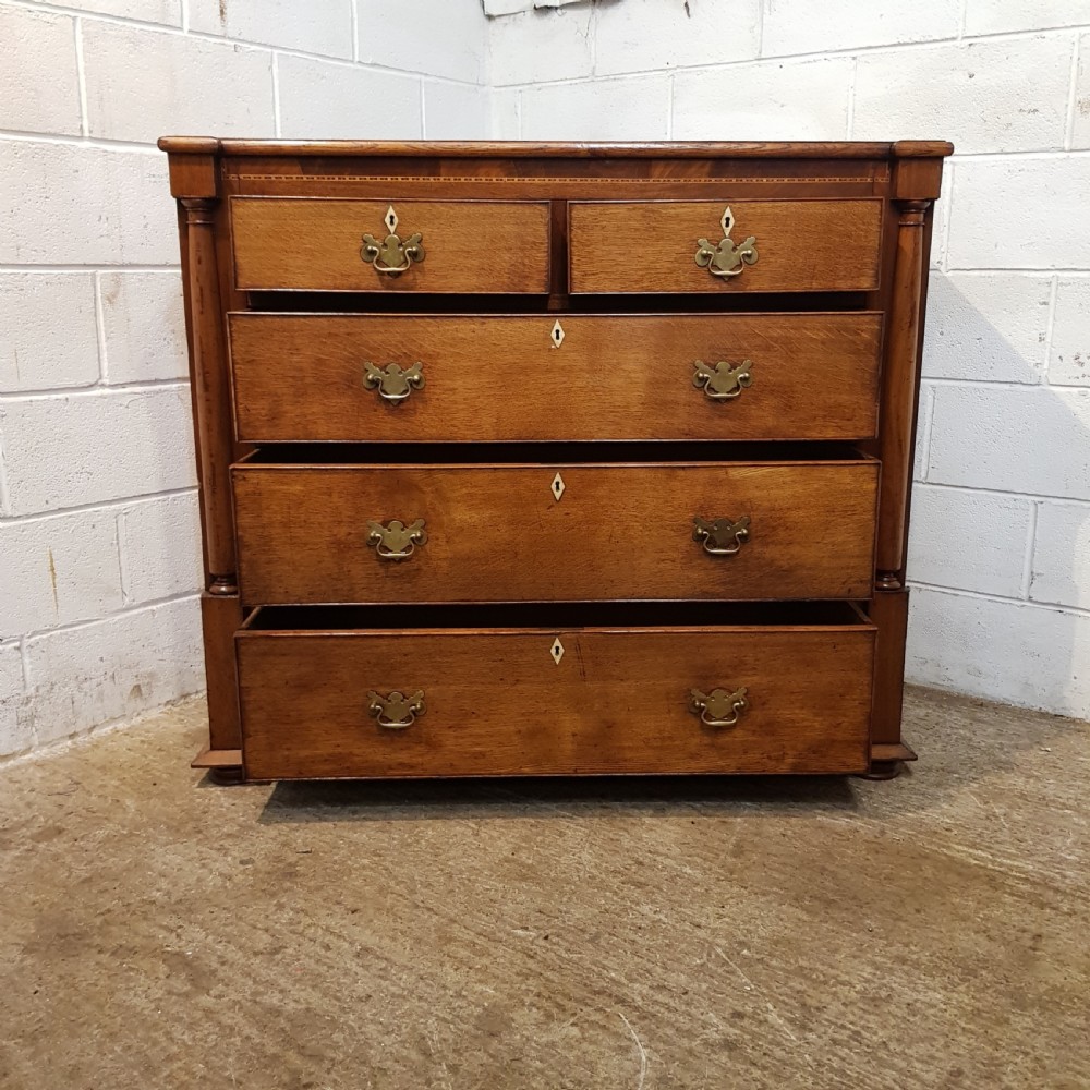 ANTIQUE LATE 18TH CENTURY OAK & MAHOGANY CHEST OF DRAWERS C1780 View VI