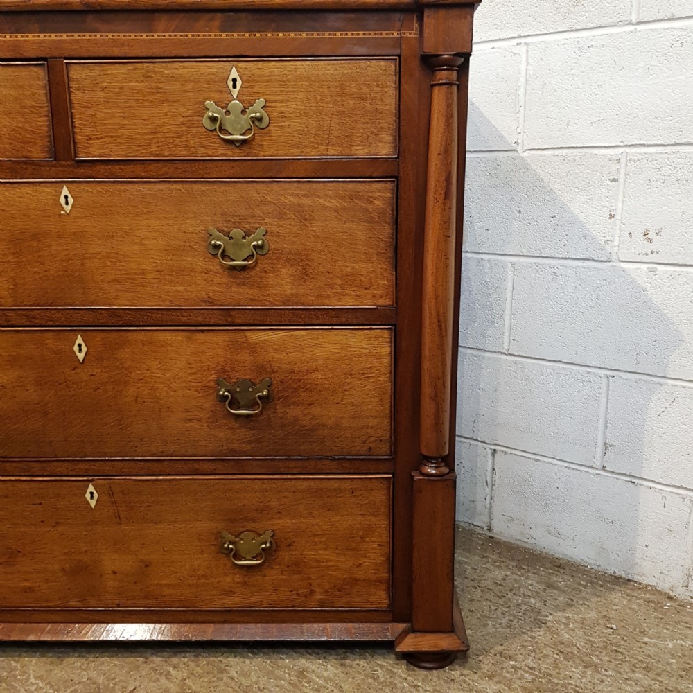 ANTIQUE LATE 18TH CENTURY OAK & MAHOGANY CHEST OF DRAWERS C1780 View VII