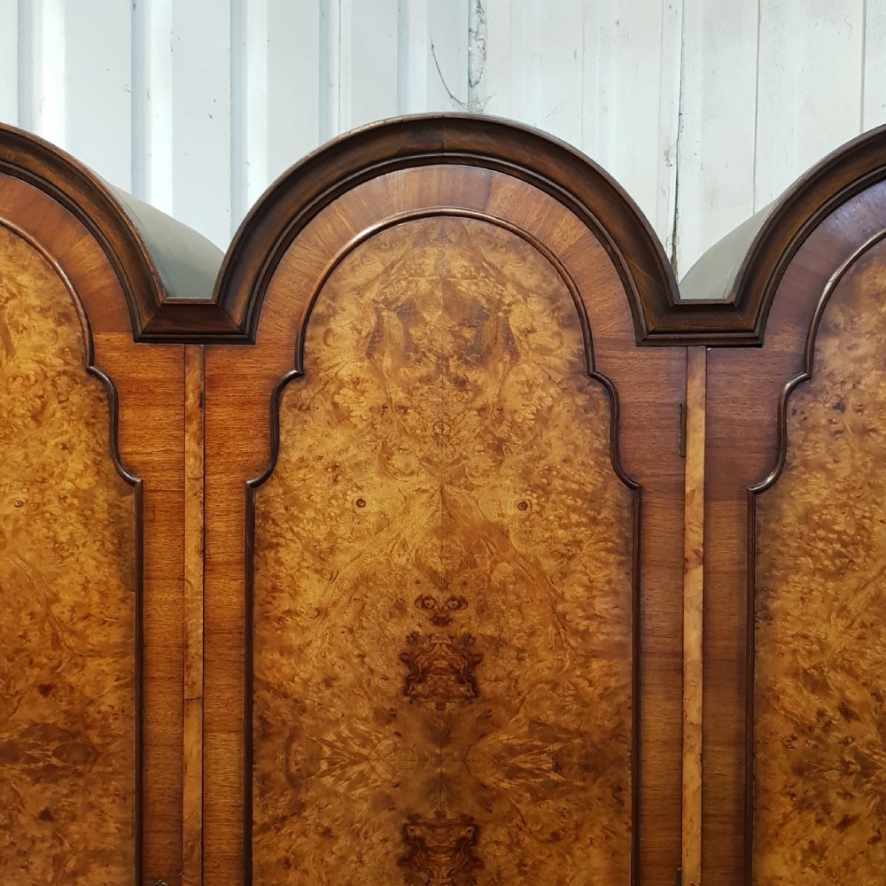ANTIQUE BURR WALNUT TRIPLE DOME TOP WARDROBE C1920 View VI