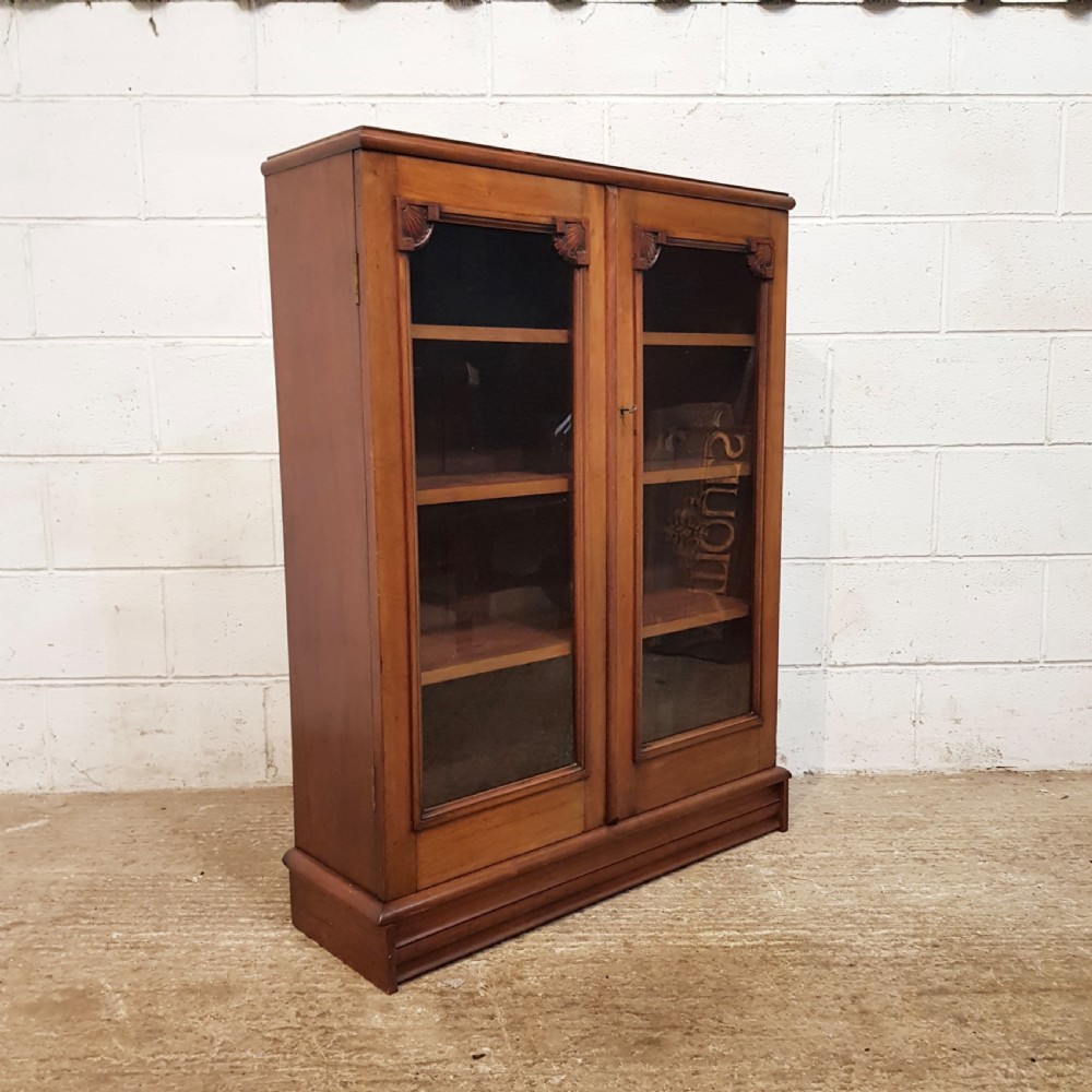 ANTIQUE VICTORIAN MAHOGANY GLAZED BOOKCASE C1880 View VII