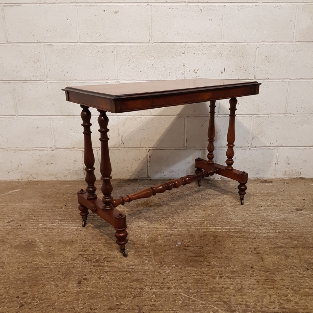 ANTIQUE VICTORIAN WALNUT AND SATINWOOD SIDE TABLE C1890 View III