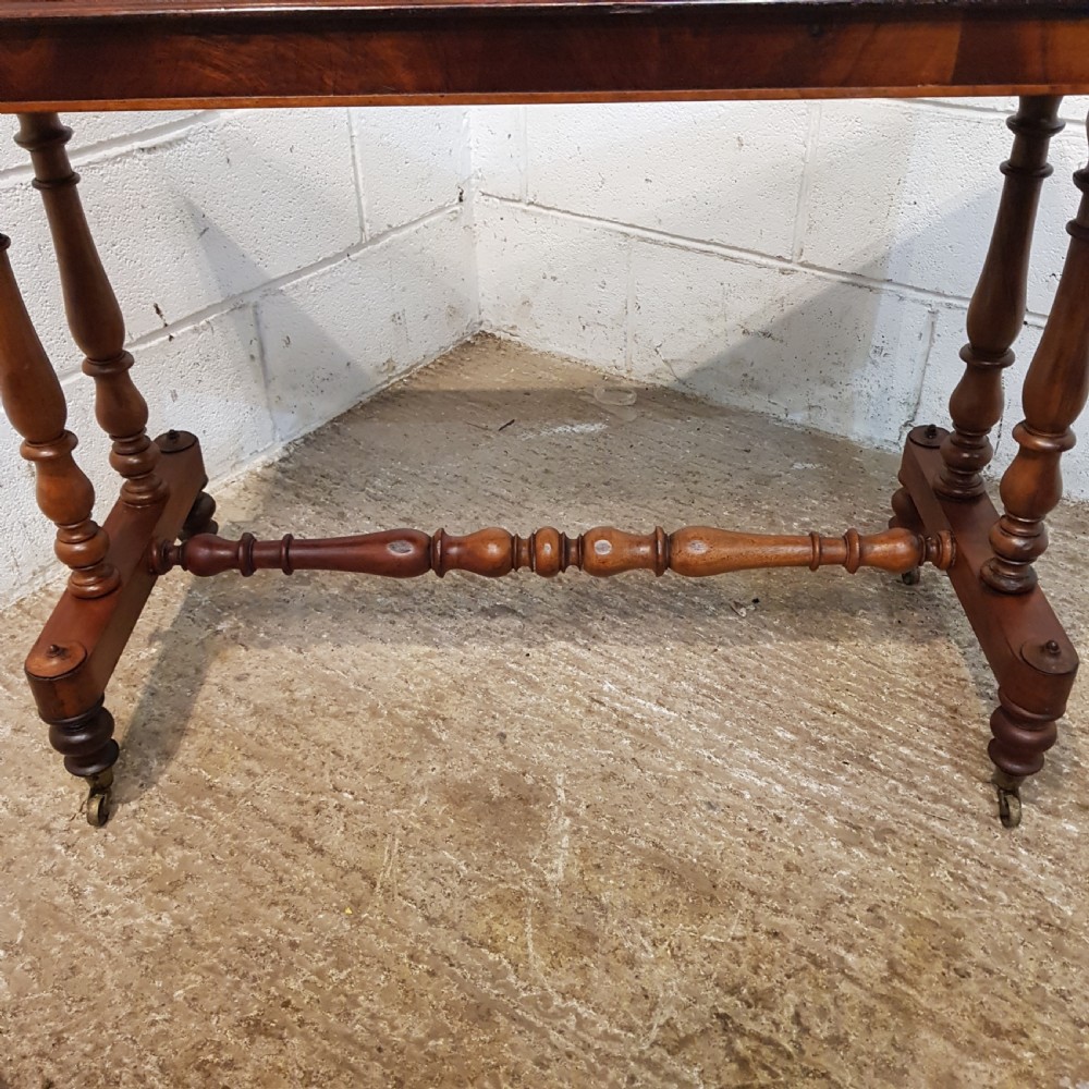ANTIQUE VICTORIAN WALNUT AND SATINWOOD SIDE TABLE C1890 View IV