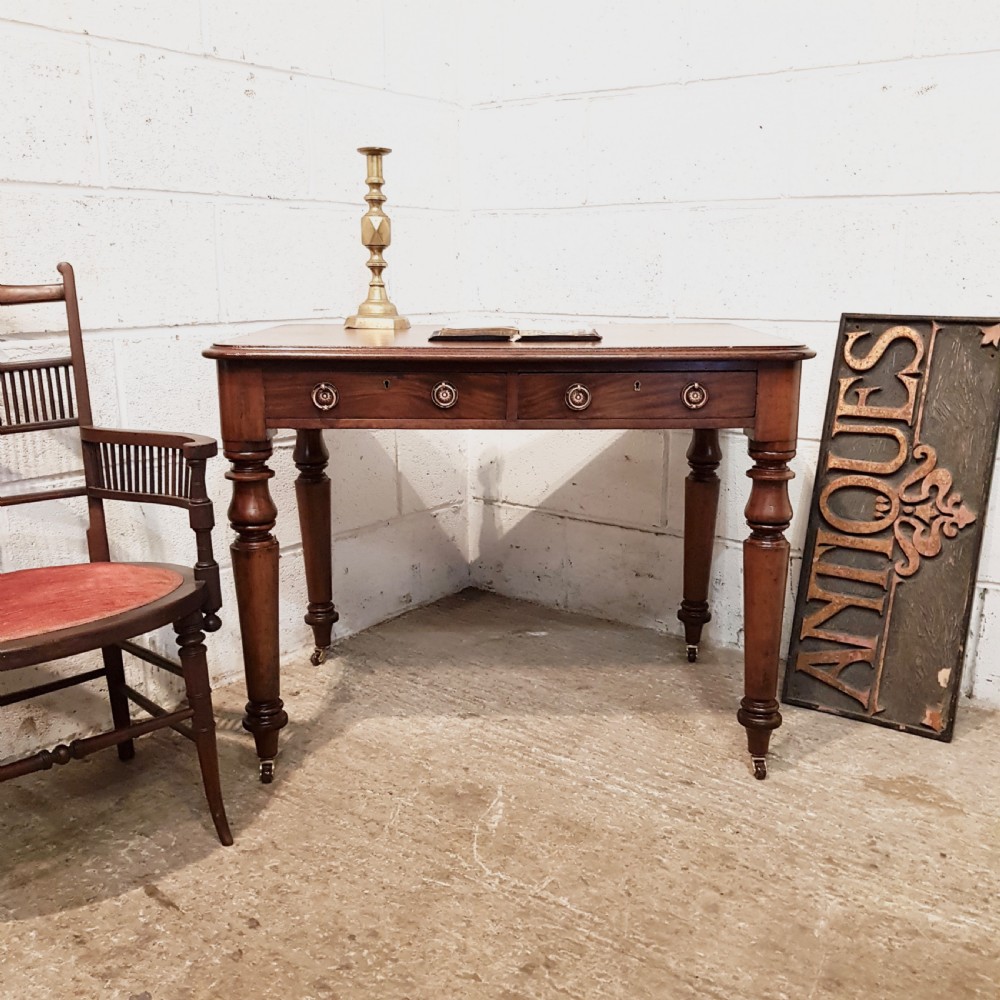 ANTIQUE VICTORIAN MAHOGANY WRITING TABLE C1880
