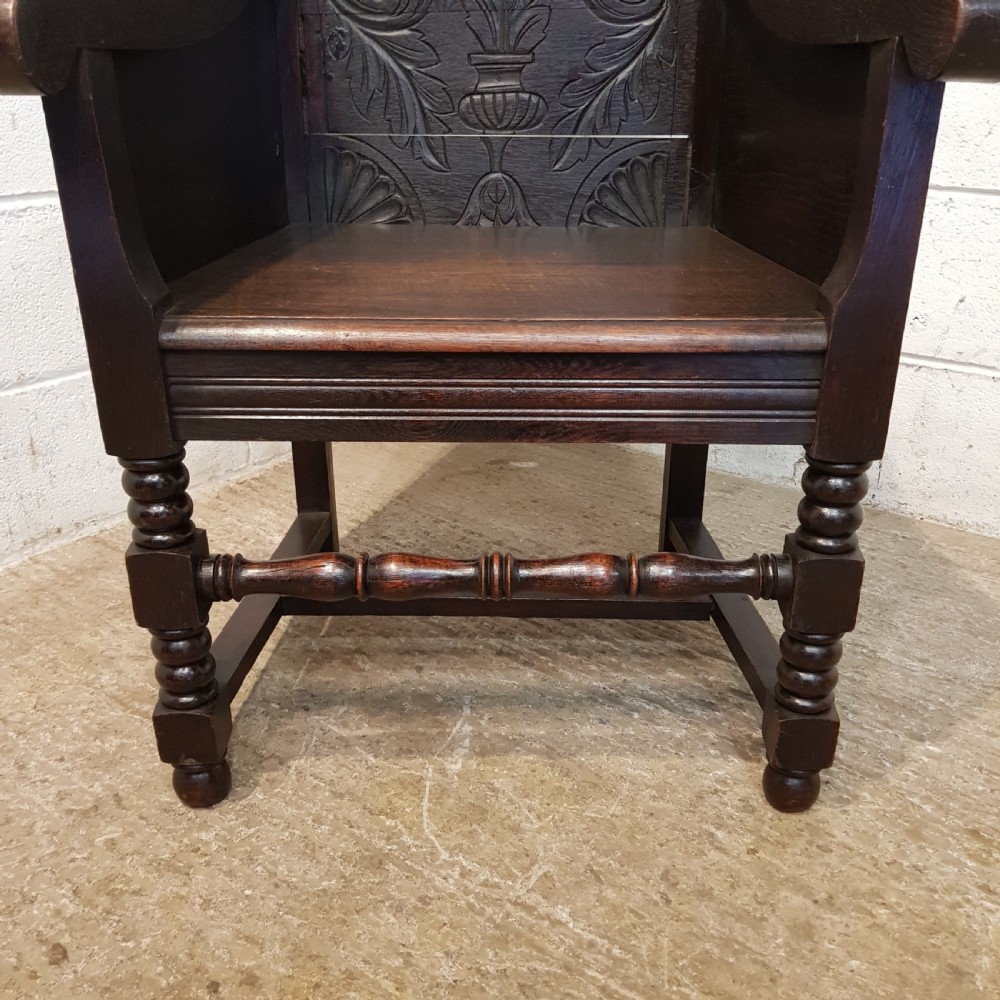 ANTIQUE 19TH CENTURY OAK WAINSCOT CHAIR C1850 View II