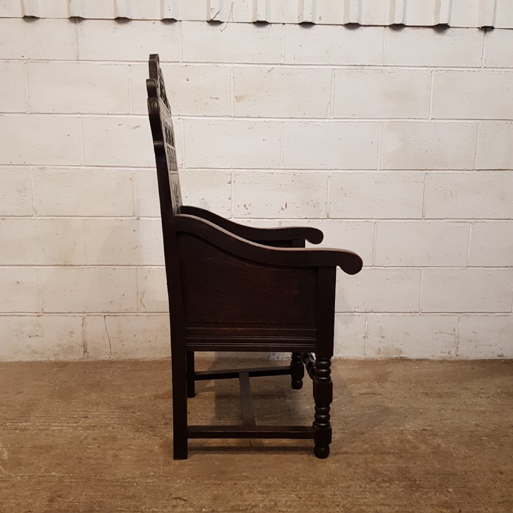 ANTIQUE 19TH CENTURY OAK WAINSCOT CHAIR C1850 View IV
