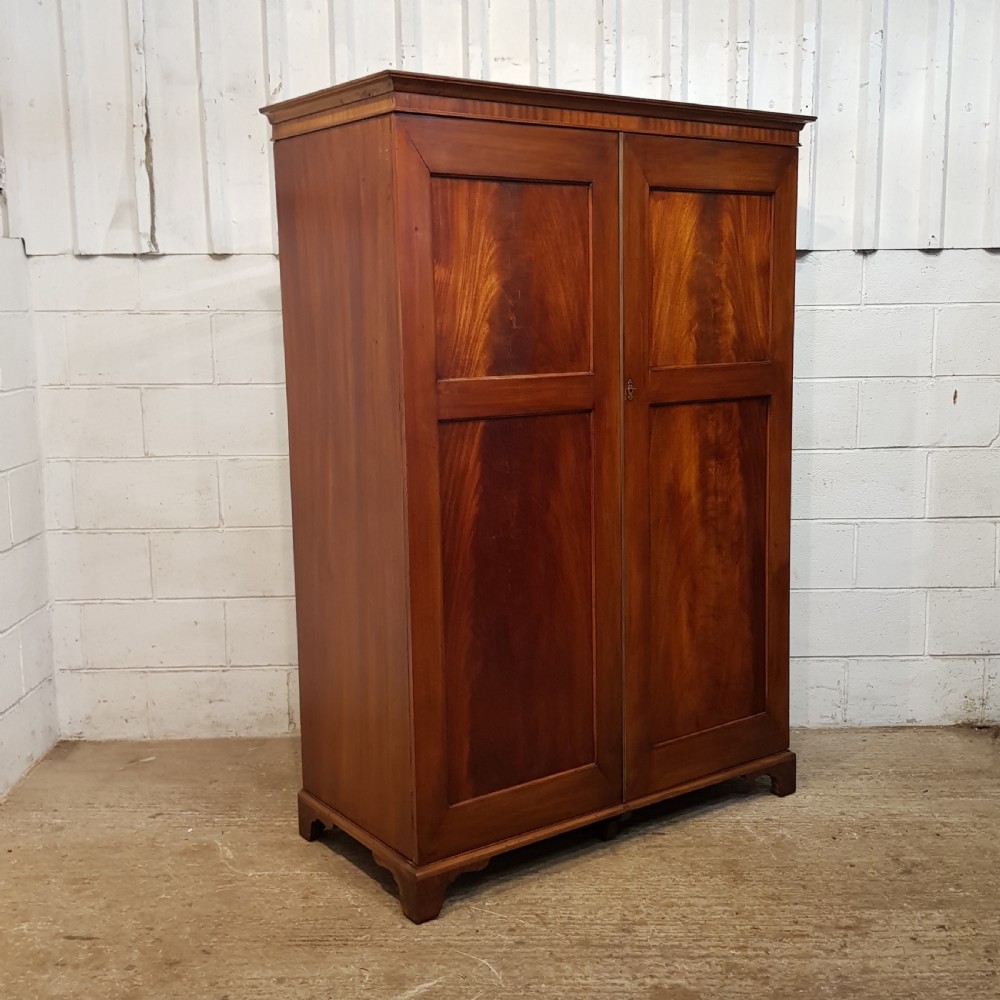 ANTIQUE LATE VICTORIAN REGENCY MAHOGANY DOUBLE WARDROBE C1890 View III