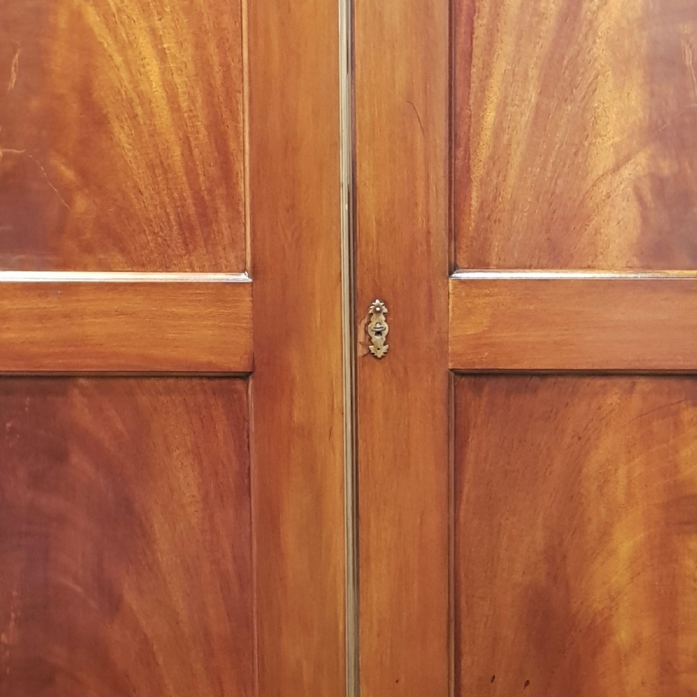 ANTIQUE LATE VICTORIAN REGENCY MAHOGANY DOUBLE WARDROBE C1890 View IV