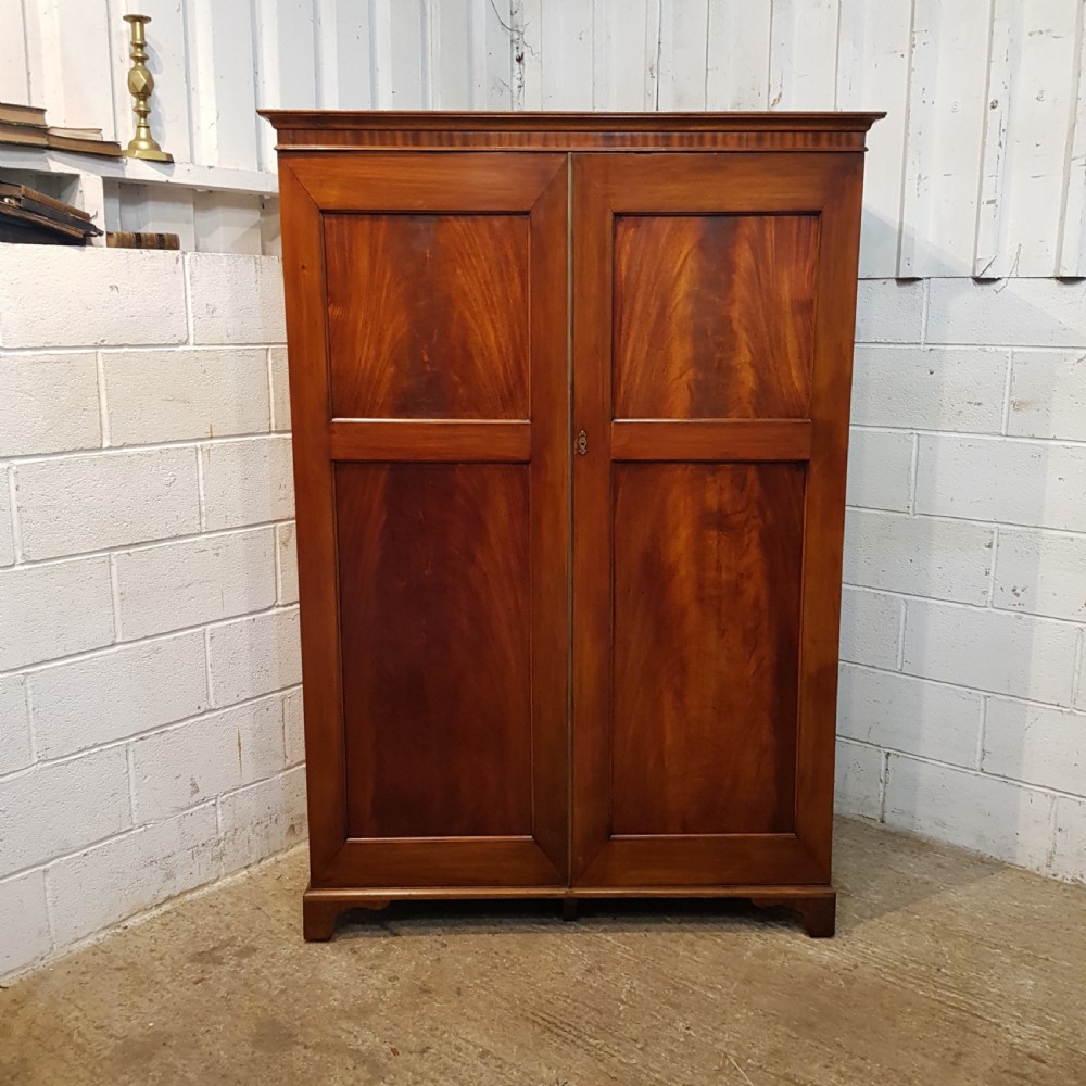 ANTIQUE LATE VICTORIAN REGENCY MAHOGANY DOUBLE WARDROBE C1890 View VI
