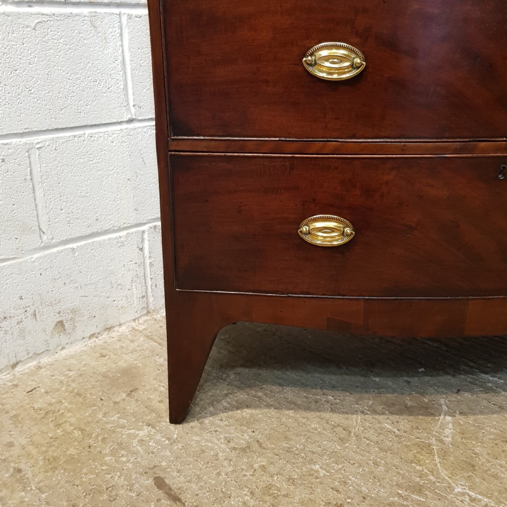 ANTIQUE REGENCY MAHOGANY BOW FRONT CHEST OF DRAWERS C1820 View VII