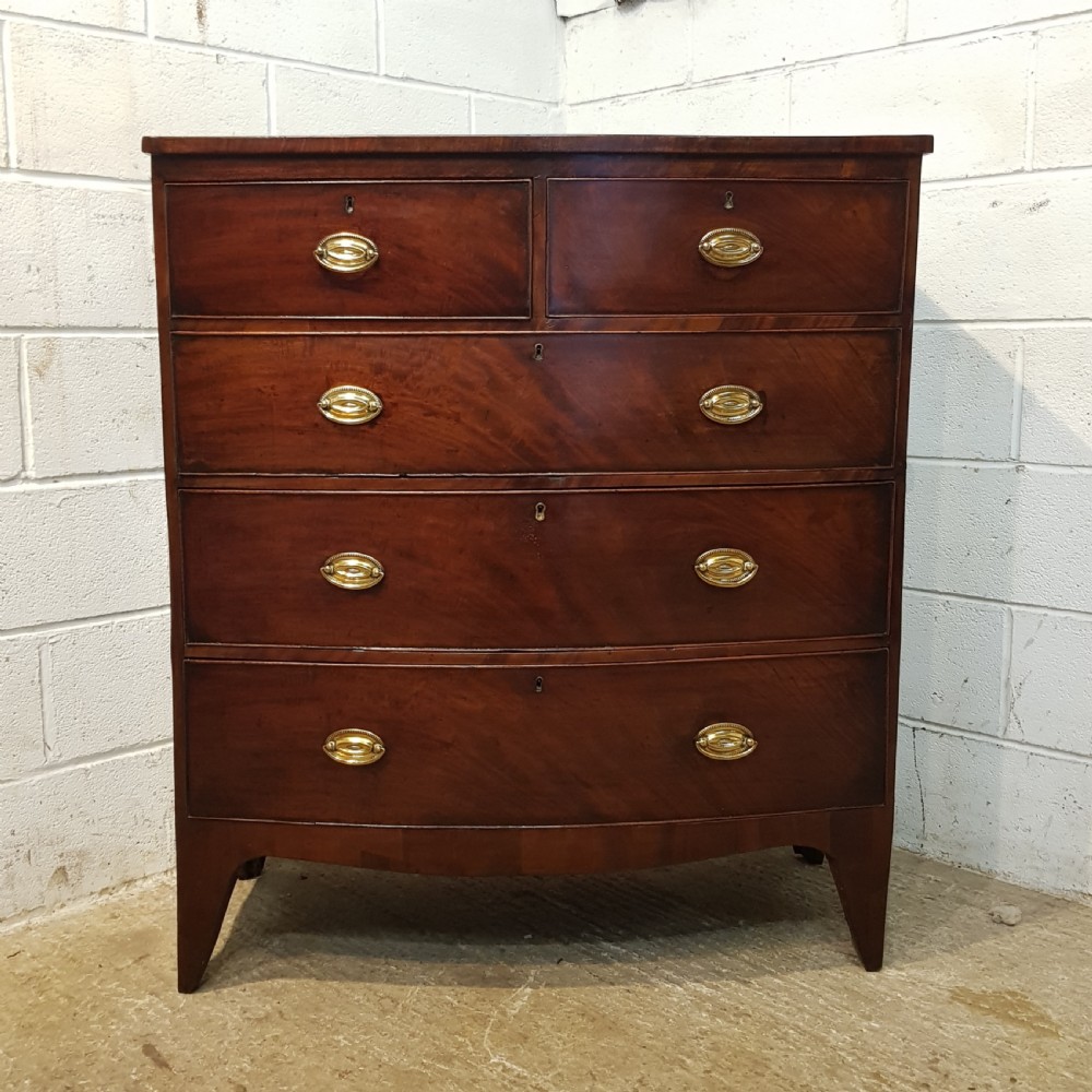 ANTIQUE REGENCY MAHOGANY BOW FRONT CHEST OF DRAWERS C1820 View VIII