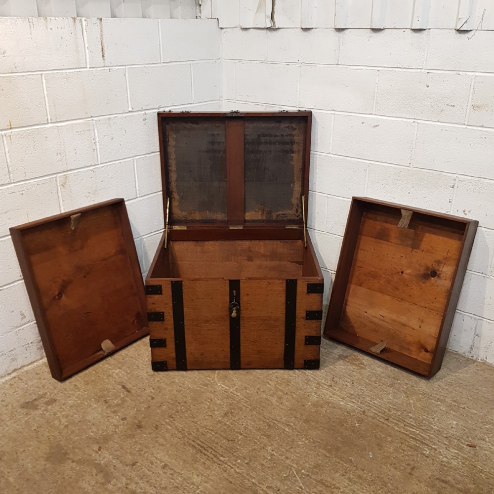 ANTIQUE LARGE LATE VICTORIAN OAK SILVER CHEST C1890 View VIII