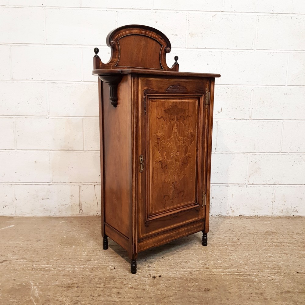ANTIQUE WALNUT & MAHOGANY INLAID MUSIC CABINET C1880 View VI