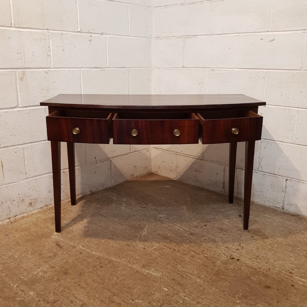 ANTIQUE 18TH CENTURY MAHOGANY BOW FRONT CONSOLE SIDE TABLE C1780 View IV