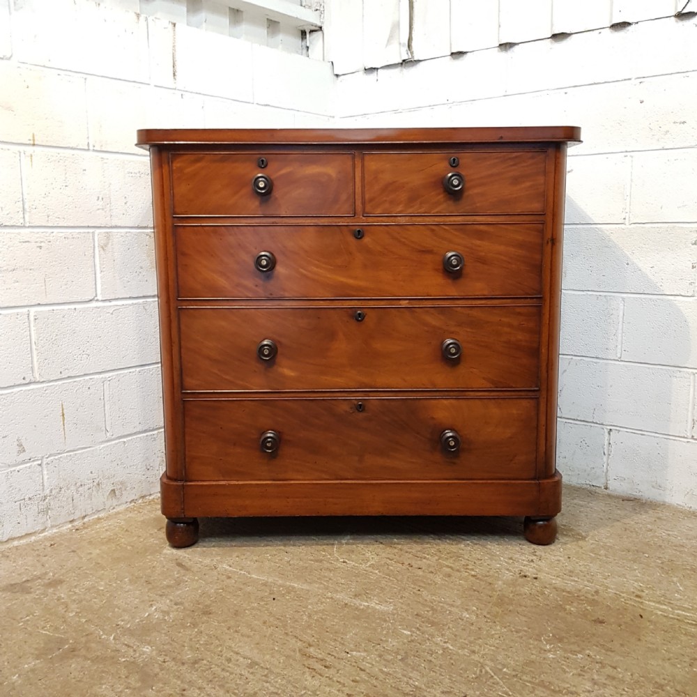 ANTIQUE VICTORIAN MAHOGANY CHEST OF DRAWERS C1880 View V
