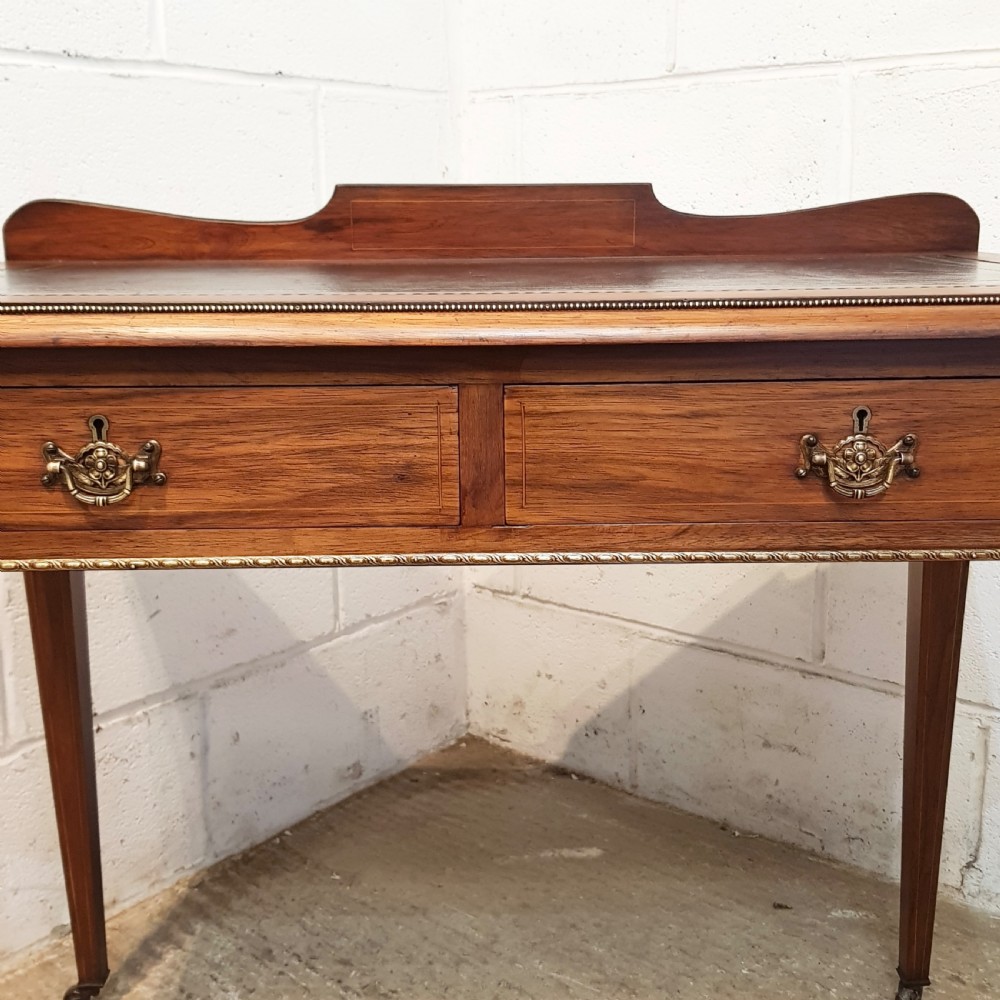 ANTIQUE EDWARDIAN ROSEWOOD LEATHER TOPPED WRITING  DESK C1900 View IV