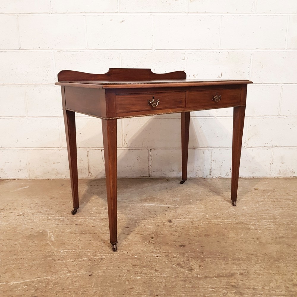 ANTIQUE EDWARDIAN ROSEWOOD LEATHER TOPPED WRITING  DESK C1900 View VIII