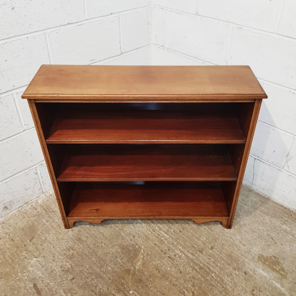 ANTIQUE SMALL VICTORIAN SATINWOOD OPEN BOOKCASE C1880 View V