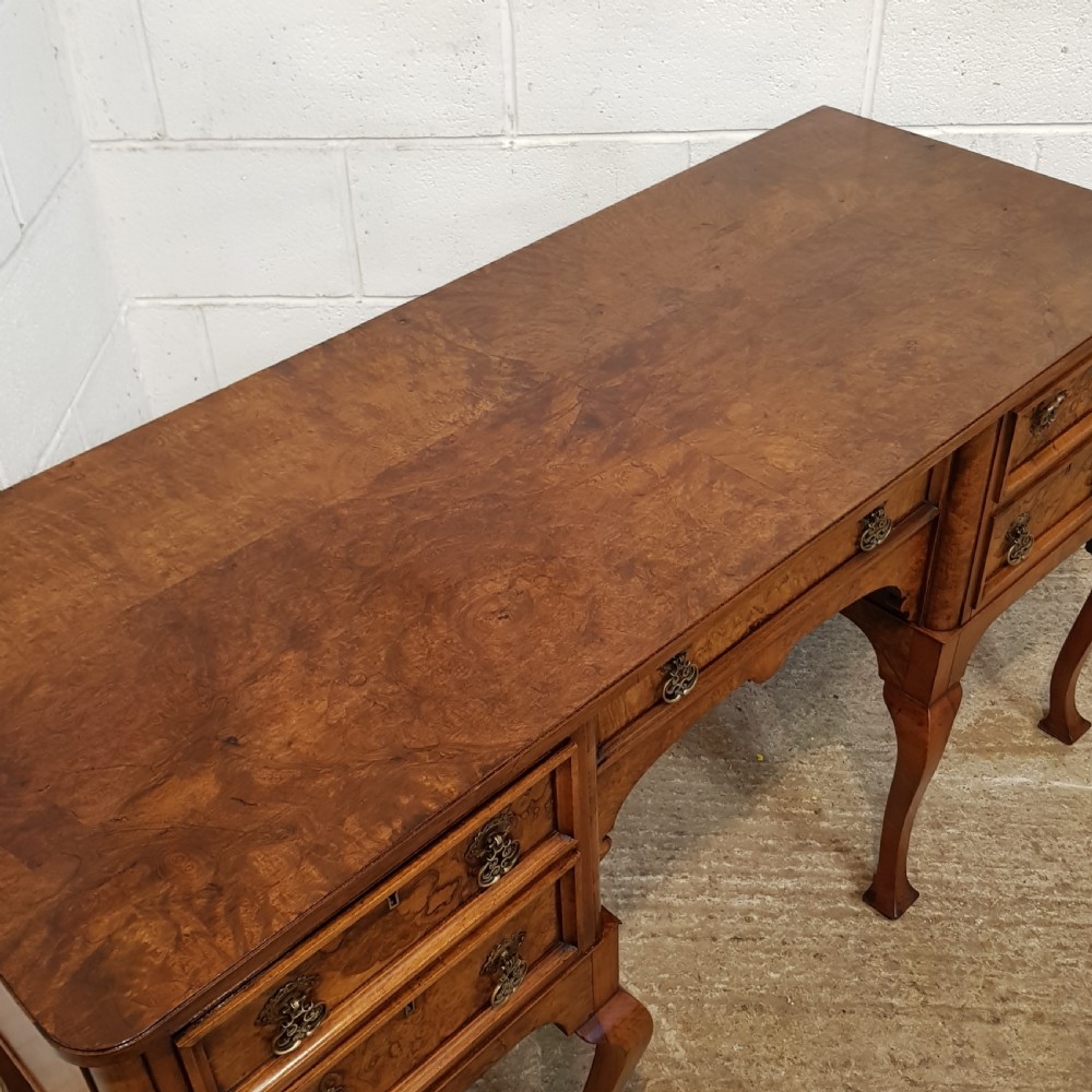 ANTIQUE EDWARDIAN BURR WALNUT PEDESTAL DESK C1900 View IV