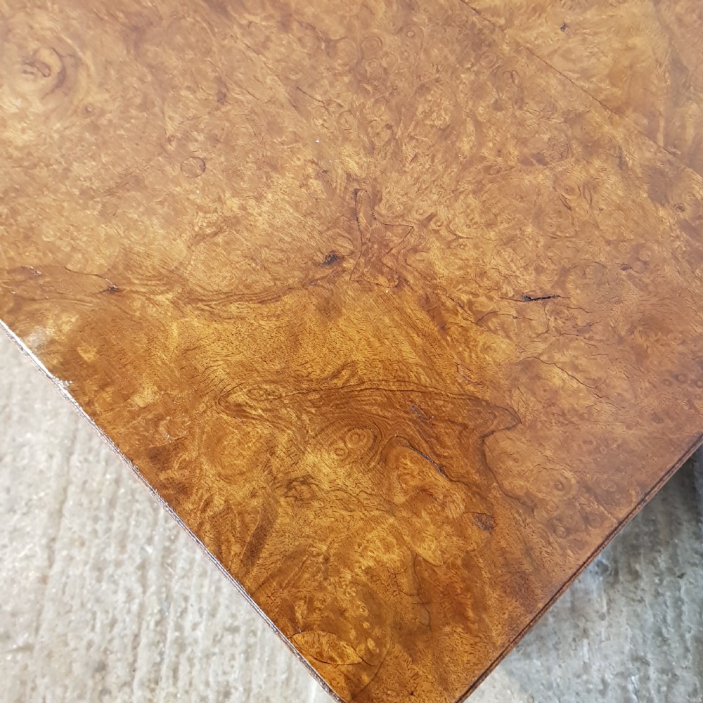 ANTIQUE EDWARDIAN BURR WALNUT PEDESTAL DESK C1900 View VI