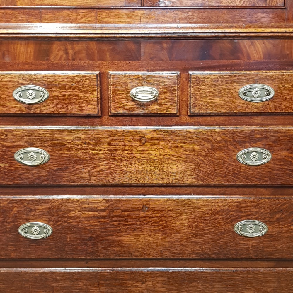 ANTIQUE GEORGIAN OAK & MAHOGANY CUPBOARD ON CHEST OF DRAWERS C1780 View VIII