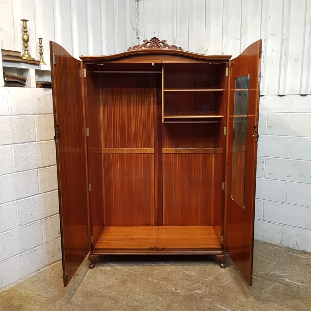 ANTIQUE PAIR BURR WALNUT DOUBLE WARDROBES C1920 View V
