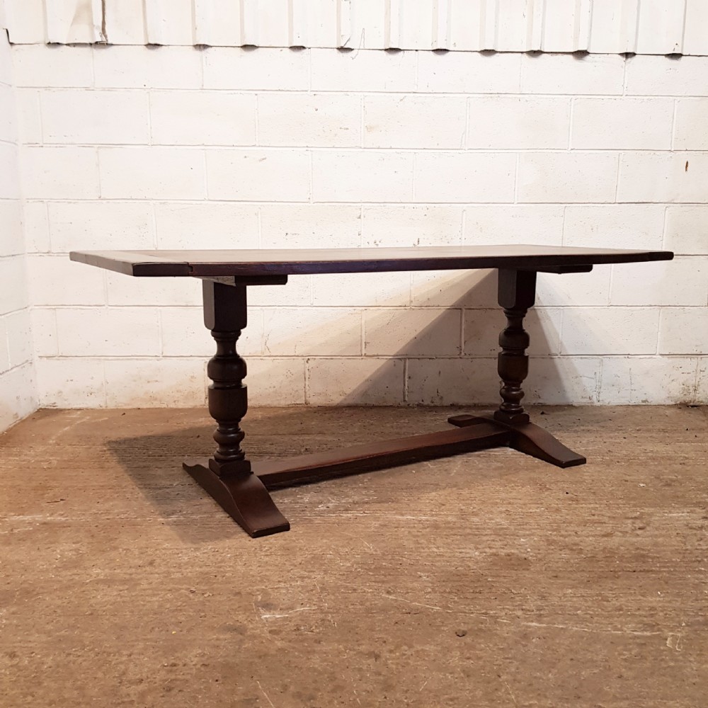 ANTIQUE OAK REFECTORY DINING TABLE C1920 View VI