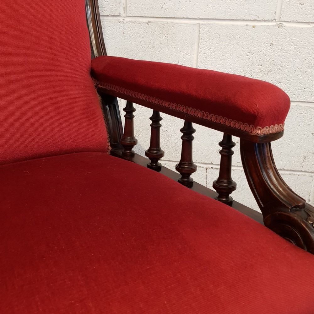 ANTIQUE VICTORIAN MAHOGANY FRAMED ARMCHAIR C1880 View IV