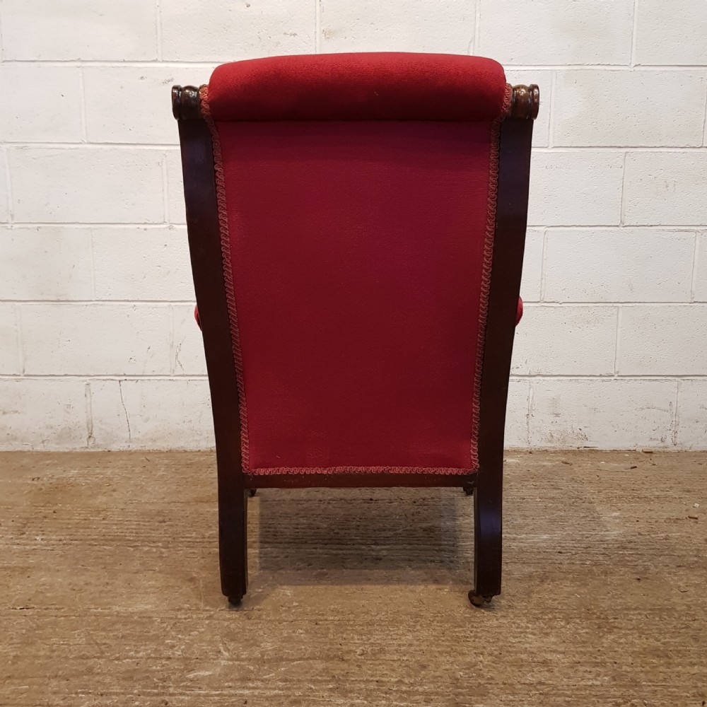 ANTIQUE VICTORIAN MAHOGANY FRAMED ARMCHAIR C1880 View V