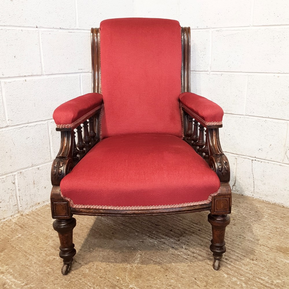 ANTIQUE VICTORIAN MAHOGANY FRAMED ARMCHAIR C1880 View VI