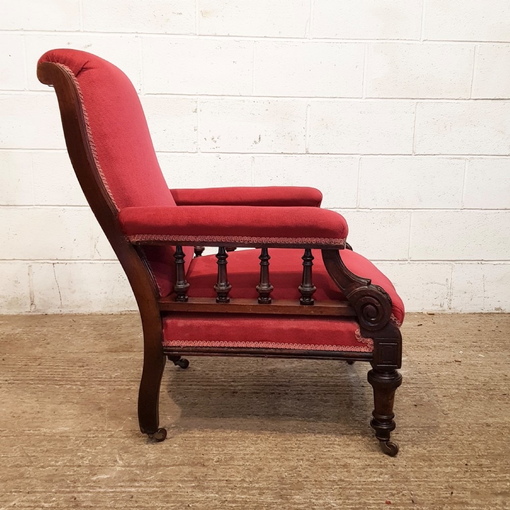 ANTIQUE VICTORIAN MAHOGANY FRAMED ARMCHAIR C1880 View VII