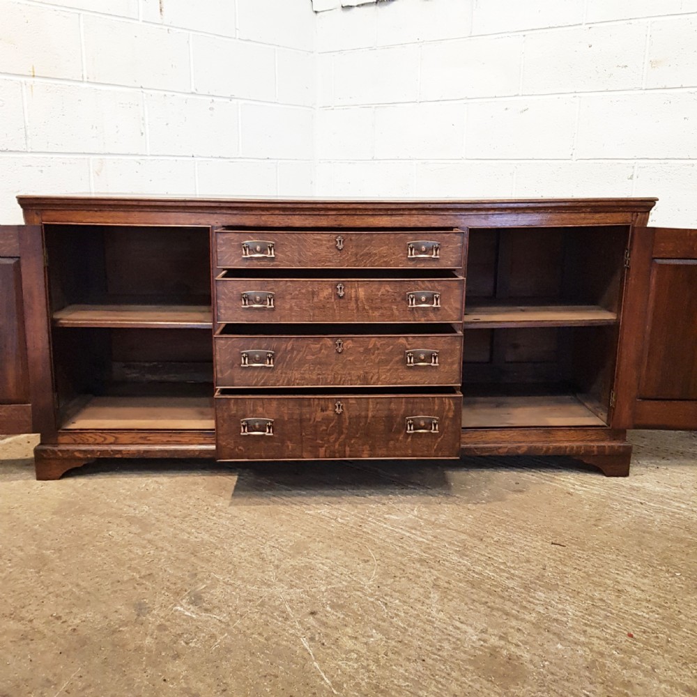ANTIQUE WILLIAM 1V CARVED OAK DRESSER BASE C1830 View III