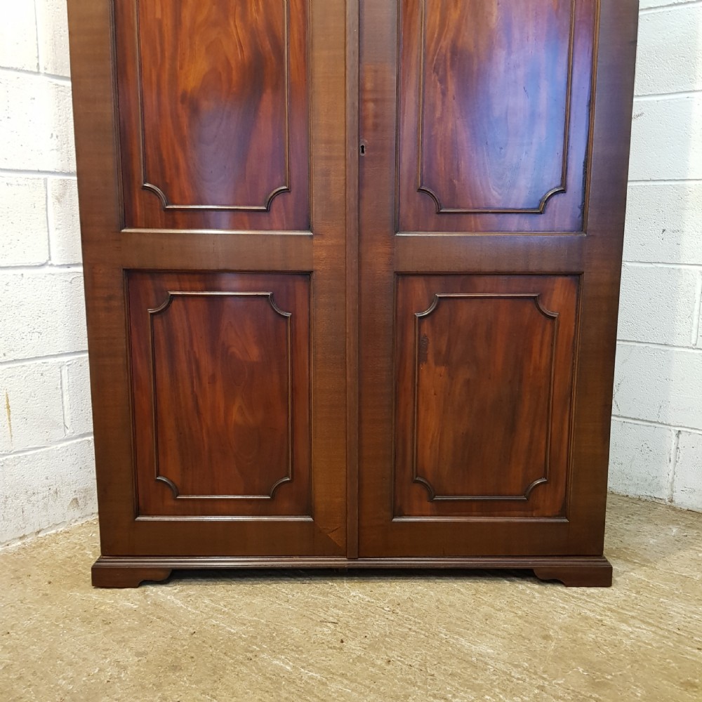 ANTIQUE EDWARDIAN REGENCY MAHOGANY DOUBLE WARDROBE 1900 View III
