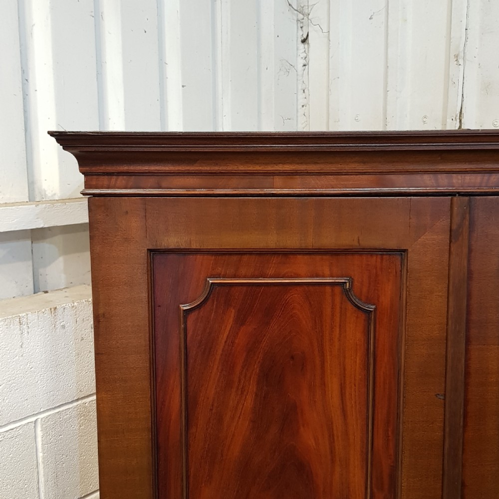 ANTIQUE EDWARDIAN REGENCY MAHOGANY DOUBLE WARDROBE 1900 View VII