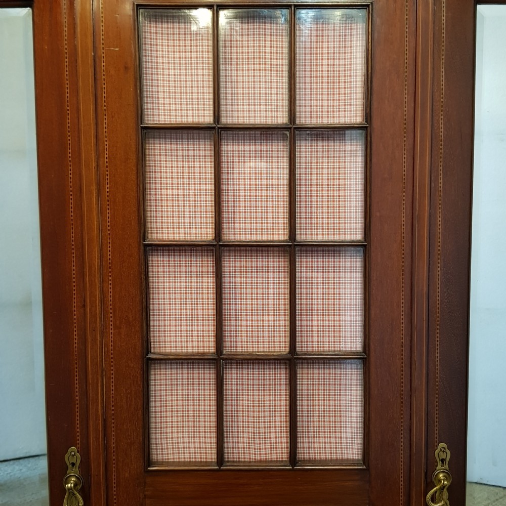 ANTIQUE EDWARDIAN MAHOGANY INLAID TRIPLE WARDROBE C1900 View III