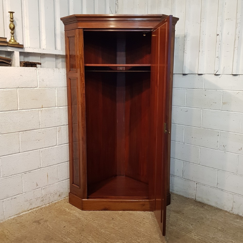 ANTIQUE VICTORIAN MAHOGANY FULL HEIGHT CORNER WARDROBE C1880 View II