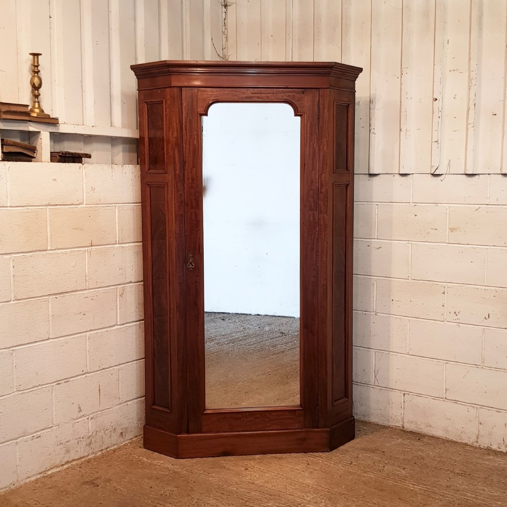 ANTIQUE VICTORIAN MAHOGANY FULL HEIGHT CORNER WARDROBE C1880 View IV