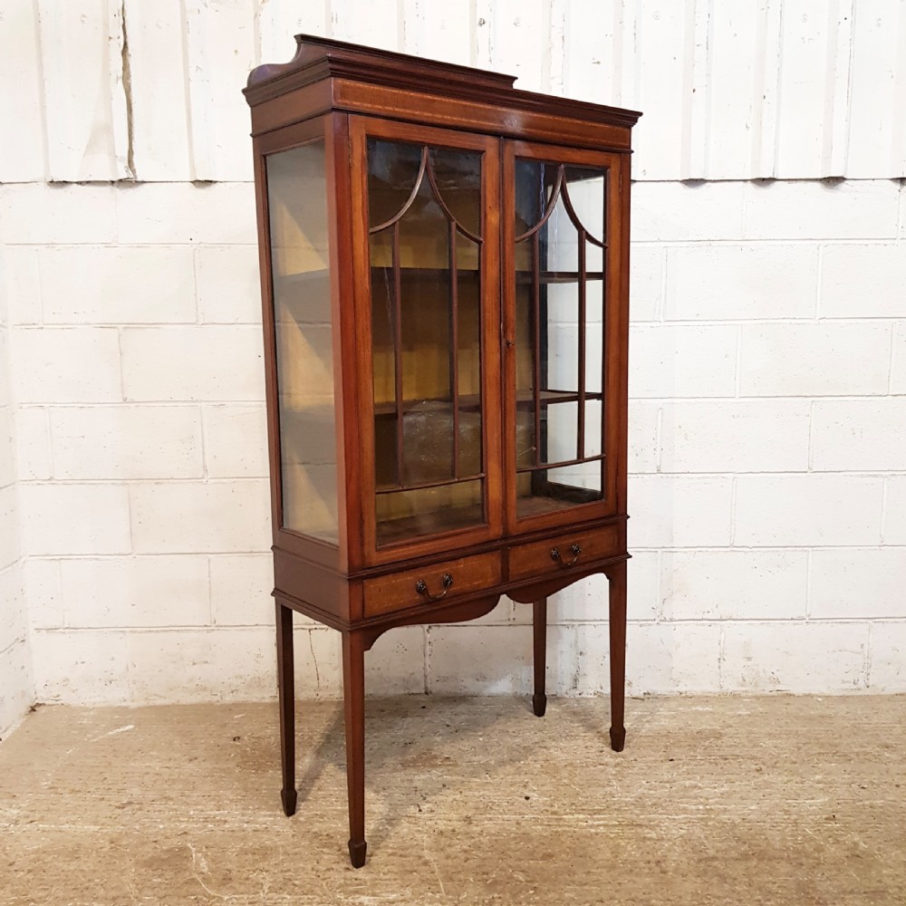 ANTIQUE EDWARDIAN MAHOGANY DISPLAY CABINET C1900 View VII