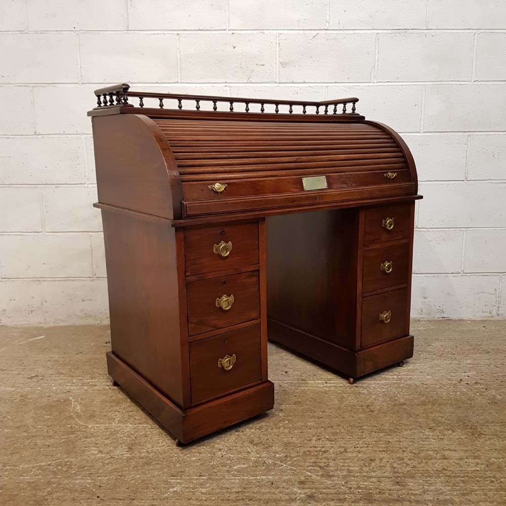 ANTIQUE VICTORIAN WALNUT ROLL TOP DESK C1880 View IV