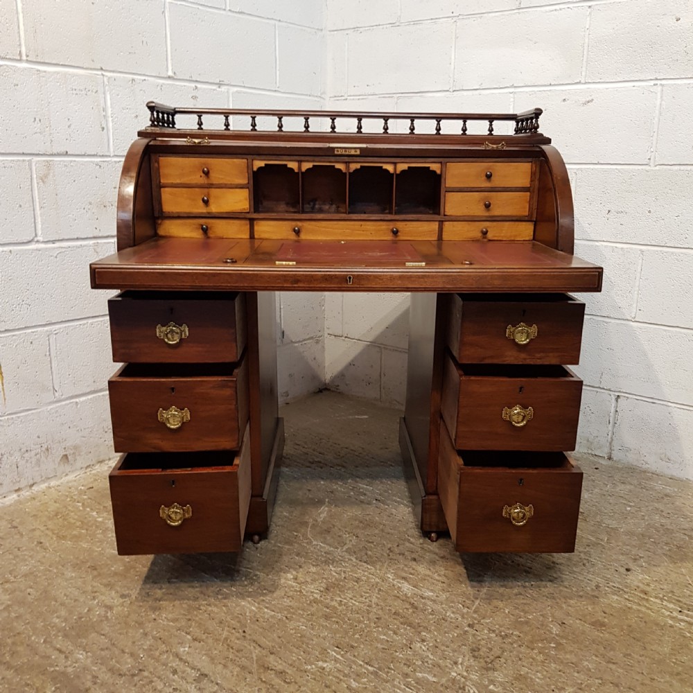 ANTIQUE VICTORIAN WALNUT ROLL TOP DESK C1880 View VI