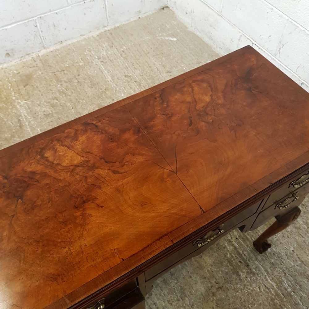 ANTIQUE EDWARDIAN BURR WALNUT LOWBOY DESK C1900 View II