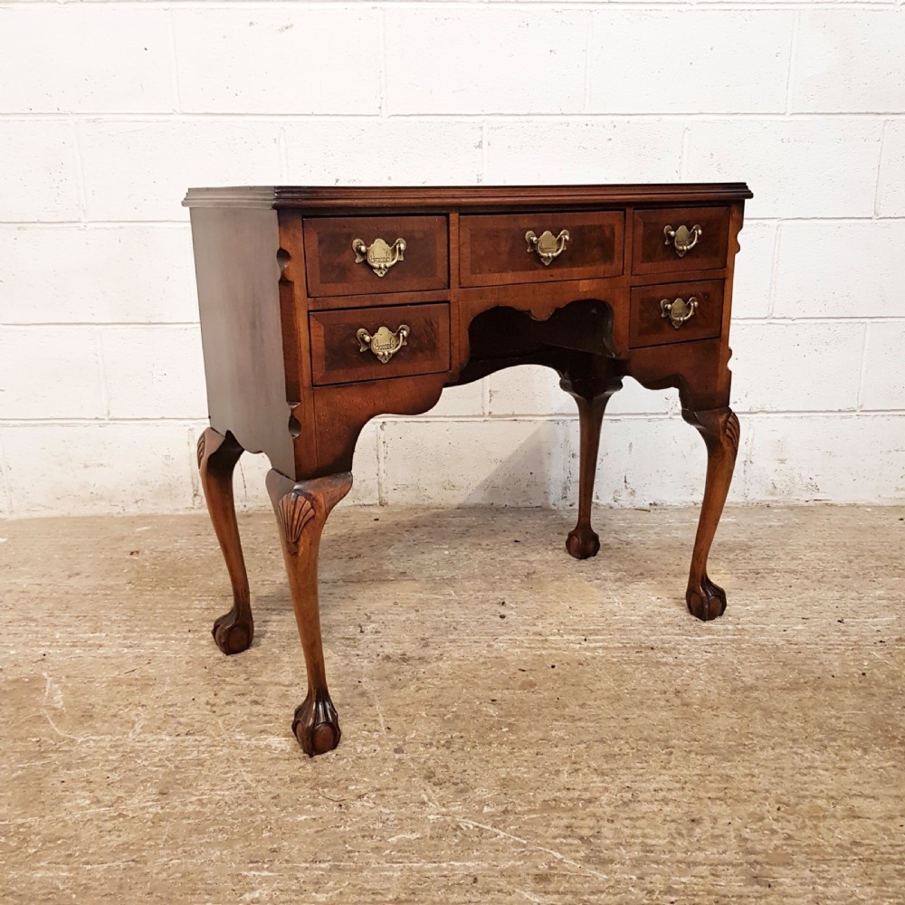ANTIQUE EDWARDIAN BURR WALNUT LOWBOY DESK C1900 View IV