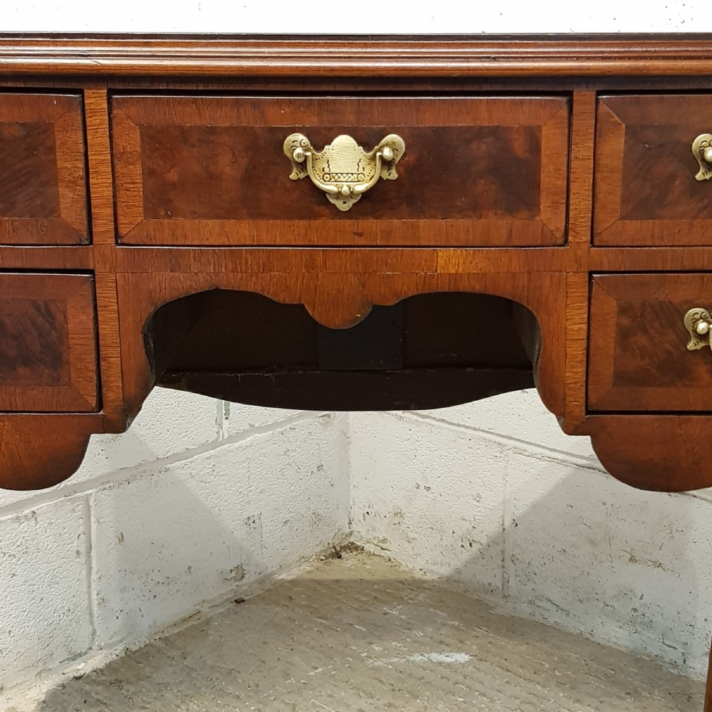ANTIQUE EDWARDIAN BURR WALNUT LOWBOY DESK C1900 View XI