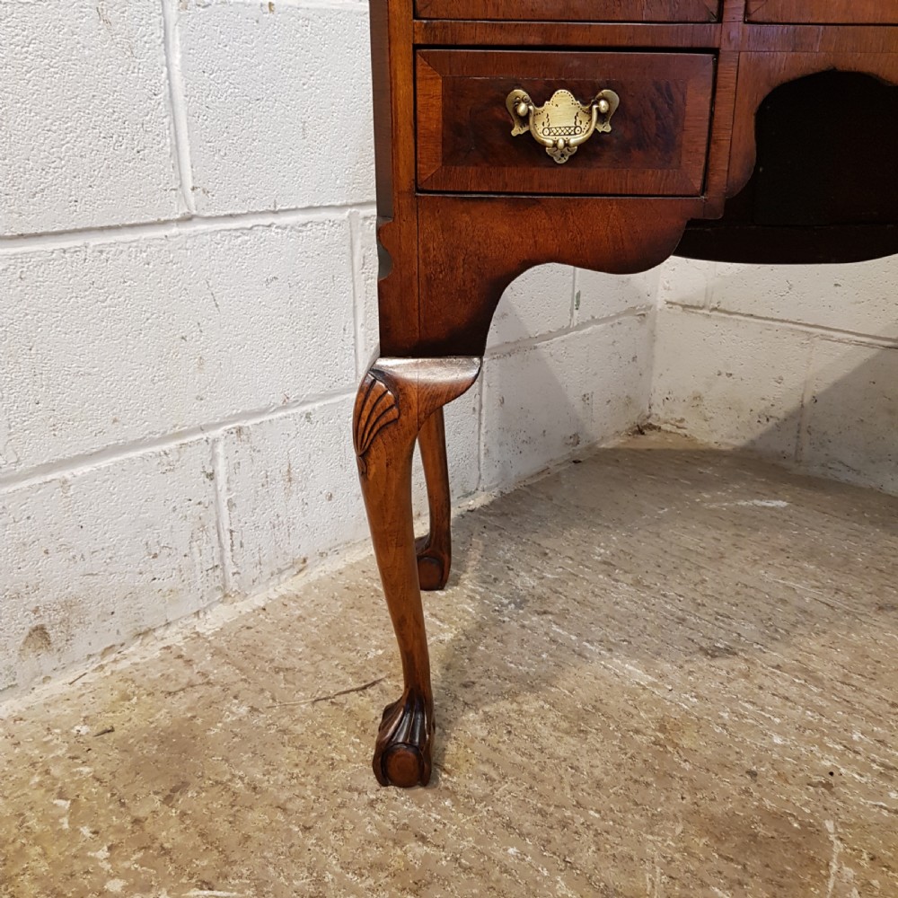 ANTIQUE EDWARDIAN BURR WALNUT LOWBOY DESK C1900 View XII