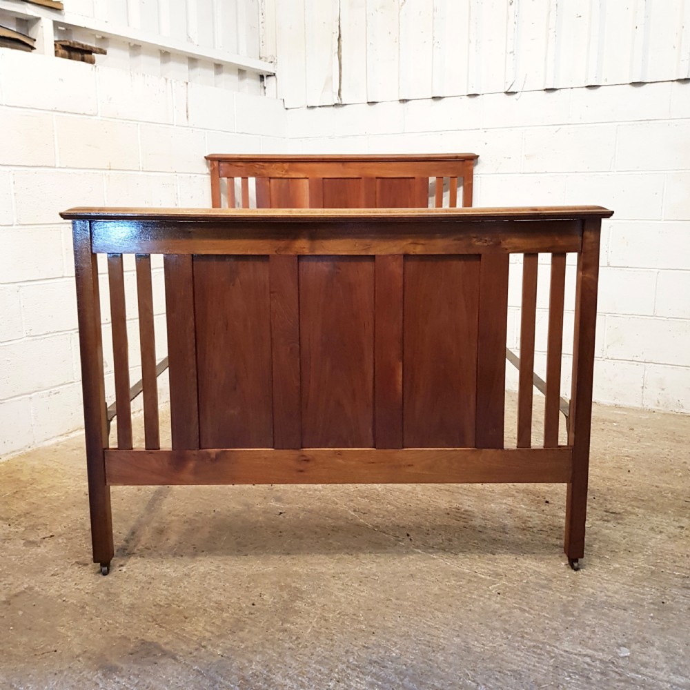 ANTIQUE EDWARDIAN RED WALNUT DOUBLE BED C1900 View IV