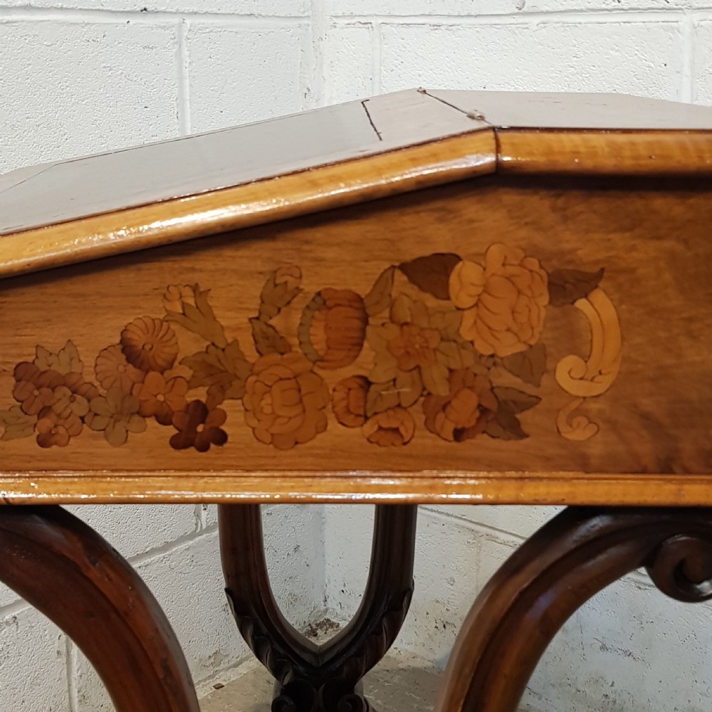 ANTIQUE VICTORIAN WALNUT AND MAHOGANY MARQUETRY WRITING SLOPE  DESK C1880 View IV