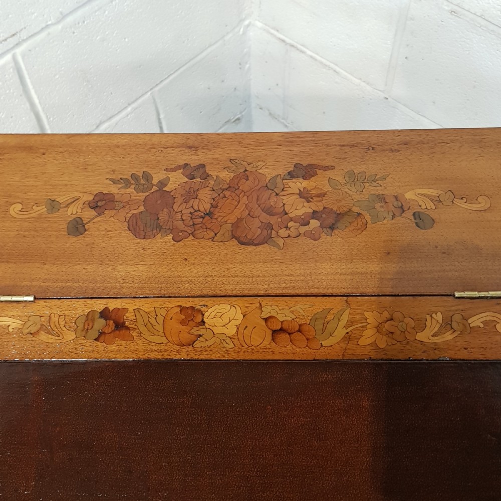 ANTIQUE VICTORIAN WALNUT AND MAHOGANY MARQUETRY WRITING SLOPE  DESK C1880 View V