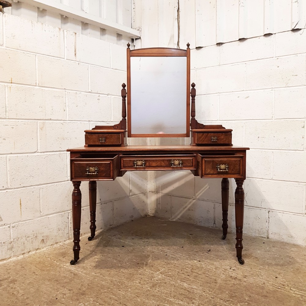 ANTIQUE LATE VICTORIAN BURR WALNUT  DRESSING TABLE C1890 View IV